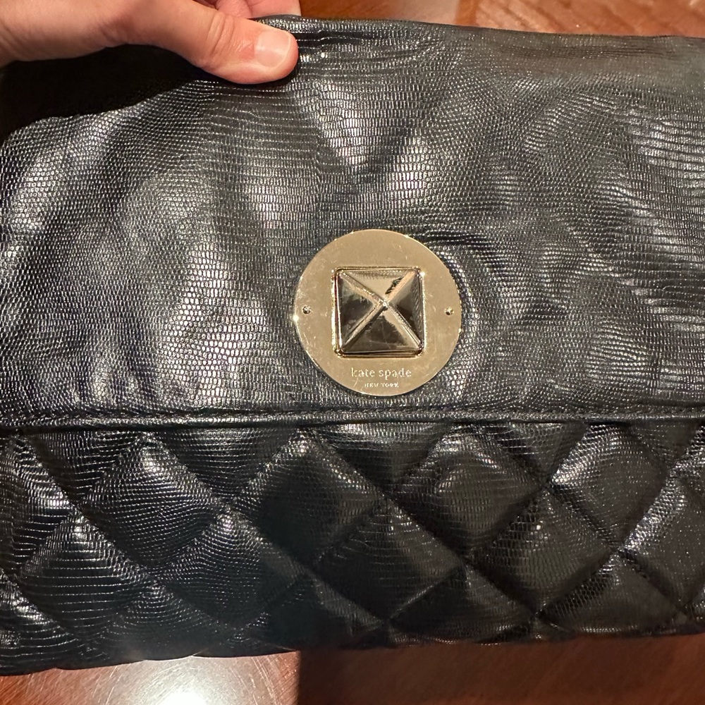 Rare lizard embossed EUC Kate Spade quilted crossbody bag - Picture 4 of 8